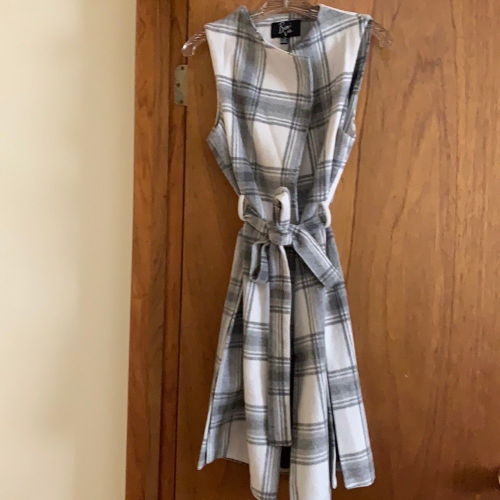 Grey and white long jacket. 3 for 50